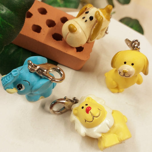 elefantino cagnolino leoncino con moschettone gancio charms bigiotteria ciondoli animali bomboniere pendenti orecchini uso fai da te gioielli bijoux di perline