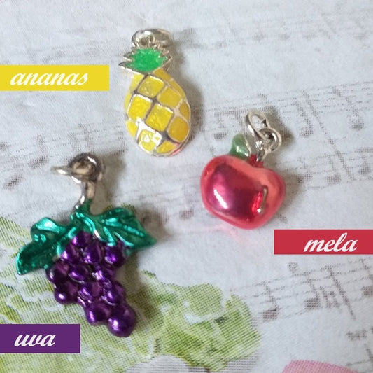 frutta uva mela ananas charms di metallo smaltati ciondoli per collane e pendenti bracciali simil-dodo