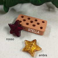 forma stella colori rosso oro ambra charms ciondoli negozio online vendita perle vetro veneziano Murano pendenti fai da te gioielli bijoux di bigiotteria perline collane orecchini