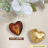 forma cuore colori oro ambra argento charms ciondoli negozio online vendita perle vetro veneziano Murano pendenti fai da te gioielli bijoux di bigiotteria perline collane orecchini