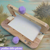 palline pomelli lilla glicine pomoli colorati chiusure clic clac legno wooden clutch per borse uncinetto pochette da sera cerimonia lavoro a maglia artigianale telaio aperto