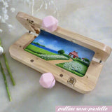 palline pomelli rosa-pastello pomoli colorati chiusure clic clac legno wooden clutch per borse uncinetto pochette da sera cerimonia lavoro a maglia artigianale telaio aperto