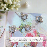 ganci ad anello colore argento 7 mm chiusure collane bracciali gioielli bijoux di bigiotteria