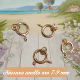 ganci ad anello 7-9 mm colore oro  chiusure collane bracciali gioielli bijoux di bigiotteria