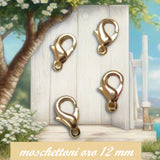 12 mm ganci moschettoni colore oro  chiusure collane bracciali gioielli bijoux di bigiotteria