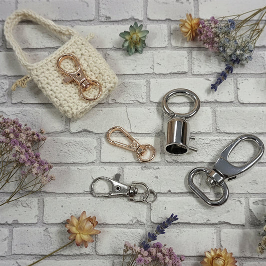 ganci per manici e tracolle borse moschettoni accessori pochette fatte a mano crochet oro argento 