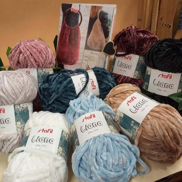 8 colori lana grossa per lavori a maglia velluto velvet cinigliaStafil Liana gomitolo 100 g 65 metri filato uncinetto amigurumi cordino fettuccia crochet borse sciarpe cappelli berretti scaldacollo