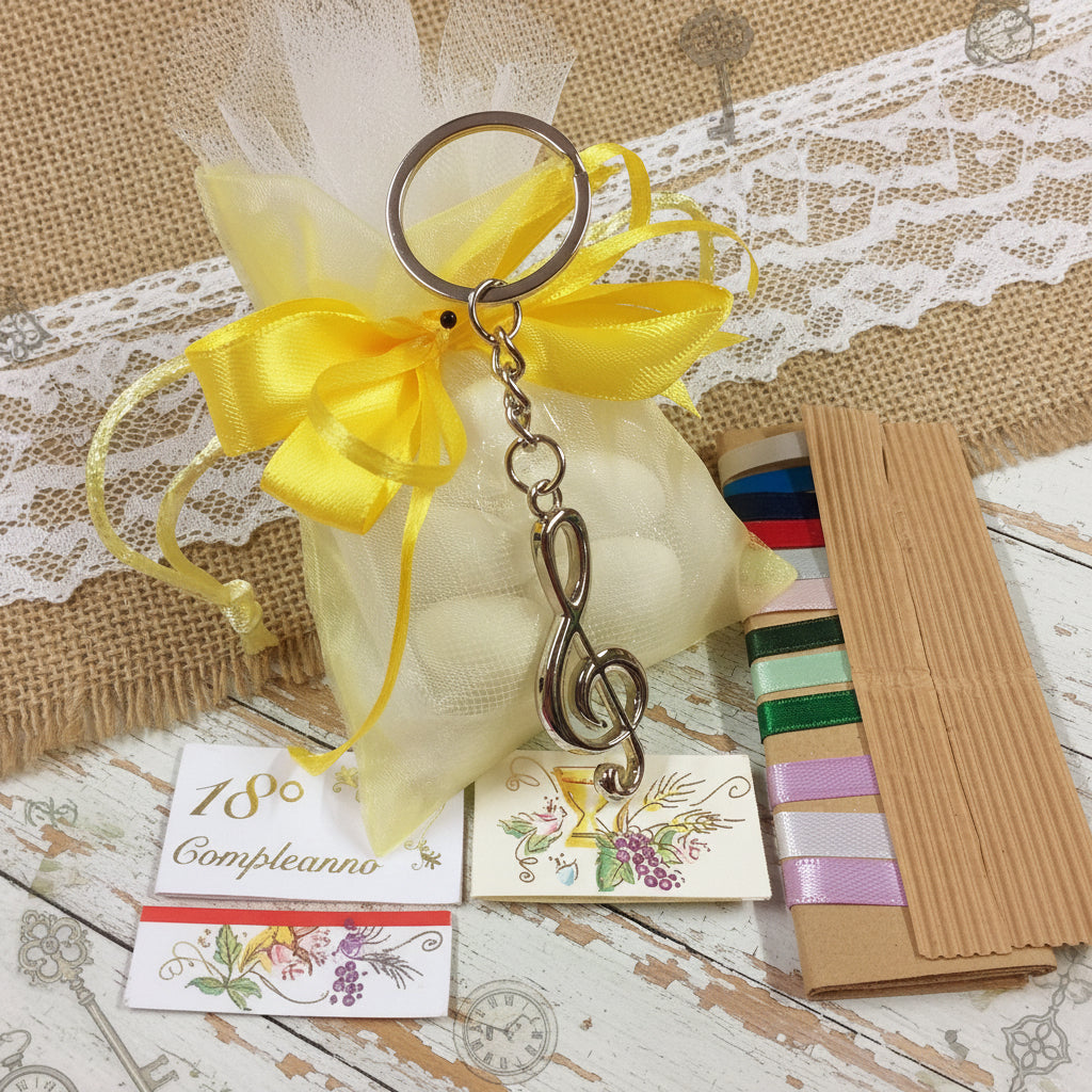 Portachiavi A Forma Di Chiave Di Violino - Bomboniera Musicale, Idea Regalo - Foto 10