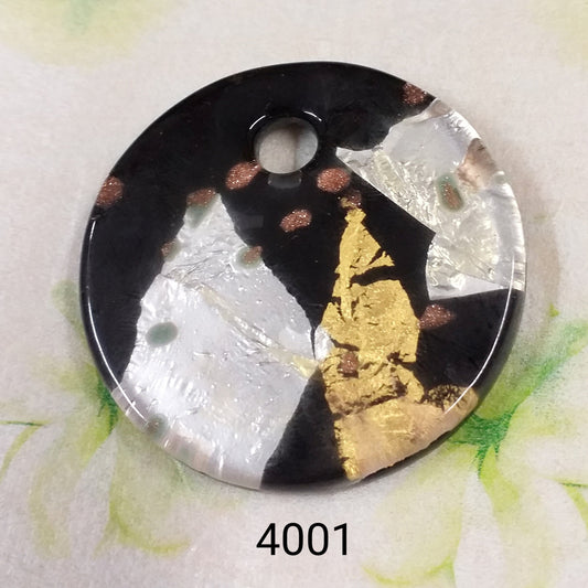 nero oro argento marrone avventurina piastra rotonda 5 cm stile Murano ciondolo vetro per collana pendente grande fai da te gioielli bijoux bigiotteria