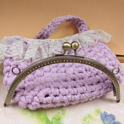 Rebecca chiusura clic clac clasp a scatto ottone antico metallo dorato 20 cm per pochette borsa da sera all'uncinetto buste cosmetici agganci laterali per catenella