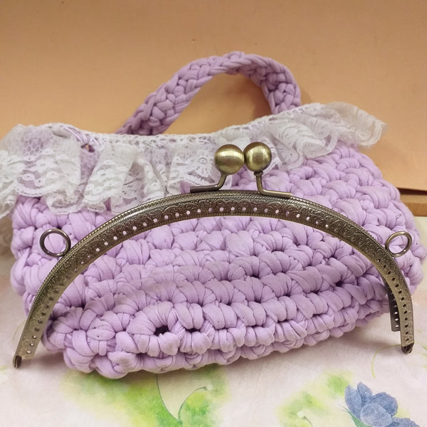 Clic clac 20 cm pochette chiusura scatto ottone borsa uncinetto