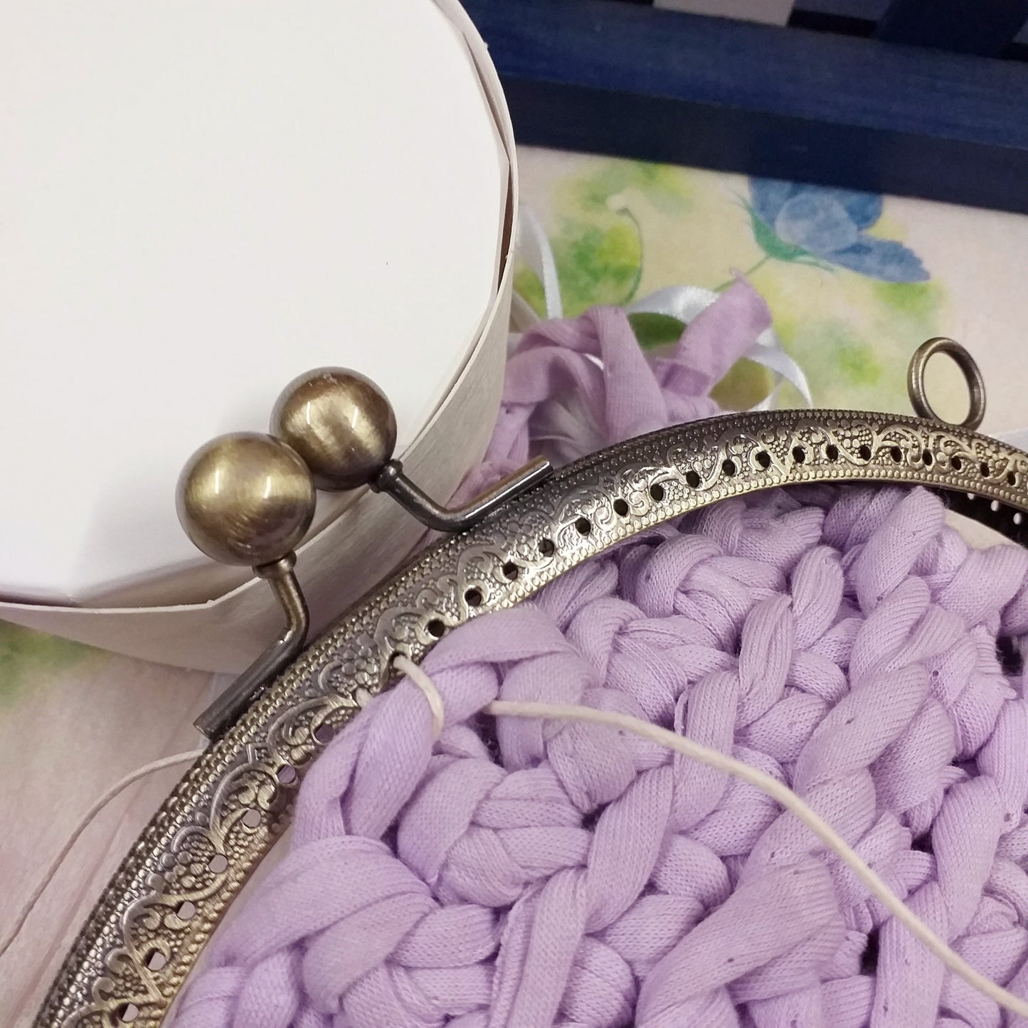 filo cerato per fissare forellini di chiusura clic clac clasp a scatto ottone antico metallo dorato 20 cm per pochette borse da sera all'uncinetto buste cosmetici