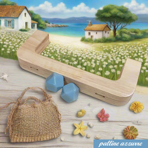 palline pomelli azzurri pomoli colorati chiusure clic clac legno wooden clutch per borse uncinetto pochette da sera cerimonia lavoro a maglia artigianale telaio aperto con viti e ganci per catenella