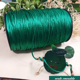 verde smeraldo coda di topo cordino borse uncinetto satinato sintetico cordoncino 2 mm corda di raso fai da te gioielli bijoux bigiotteria pochette clutch bags borsettine cerimonia