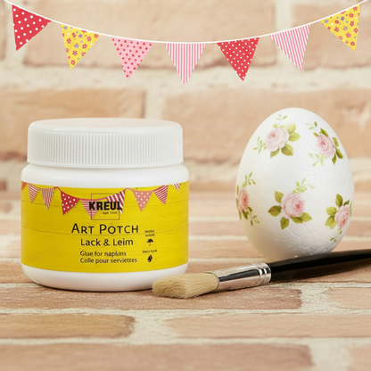 kit prodotti colla acrilica art potch lack leim colle pour serviettes decoupage tovaglioli di carta uso pittura su carta con pennello tempera acrilica Kreul