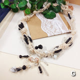 offerta G collane artigianali fatte a mano estive con perline particolari veneziane vetro pietre bianco nero trasparente perle di conteria corda bianca 
