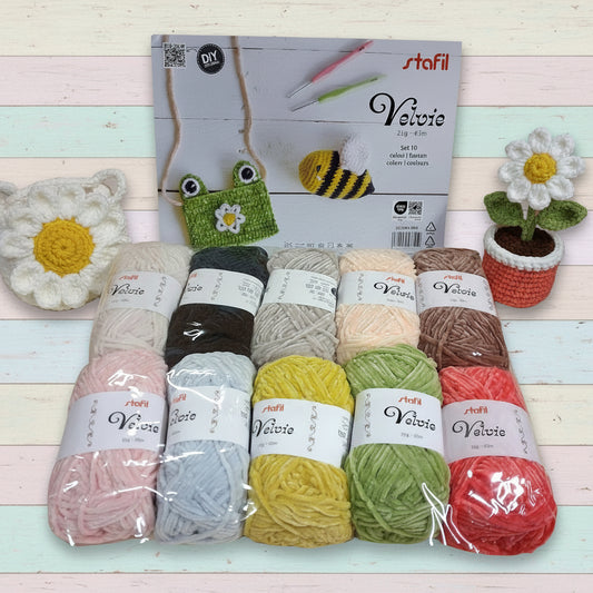 velvie stafil 25 g filato ciniglia uncinetto filo sottile per amigurumi piantina margherita borsetta fiore idea ape e rana pochette, bianco nero grigio beige marrone rosa azzurro senape giallo verde chiaro rosso aragosta colori.