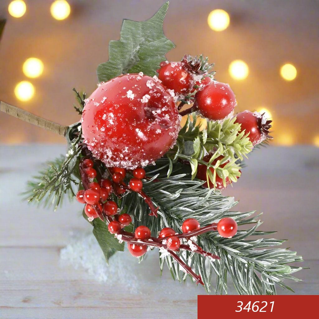 Set 12 Bacche Artificiali Natalizie Bianche - Decorazioni Per Albero, Ghirlande E Centrotavola, Plastica Resistente