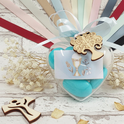 albero della vita Croce Tau legno ciondolo bomboniere green colori bimbo maschietto bianco azzurro celeste Prima Comunione Cresima matrimonio battesimo