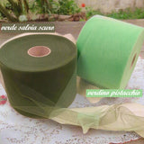 verde salvia scuro verdino pistacchio nastri velo tessuto tulle rotolo metro uso confezionamento pasticceria confetti  bomboniere fai da te cucito creativo hobby decorazioni pasquali fioristi