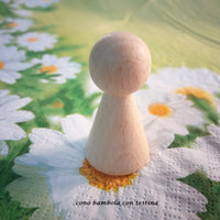 piccolo cono di legno con testina come base per angeli angioletti bamboline statuine decorare con lavoretti di attività Creative bambini