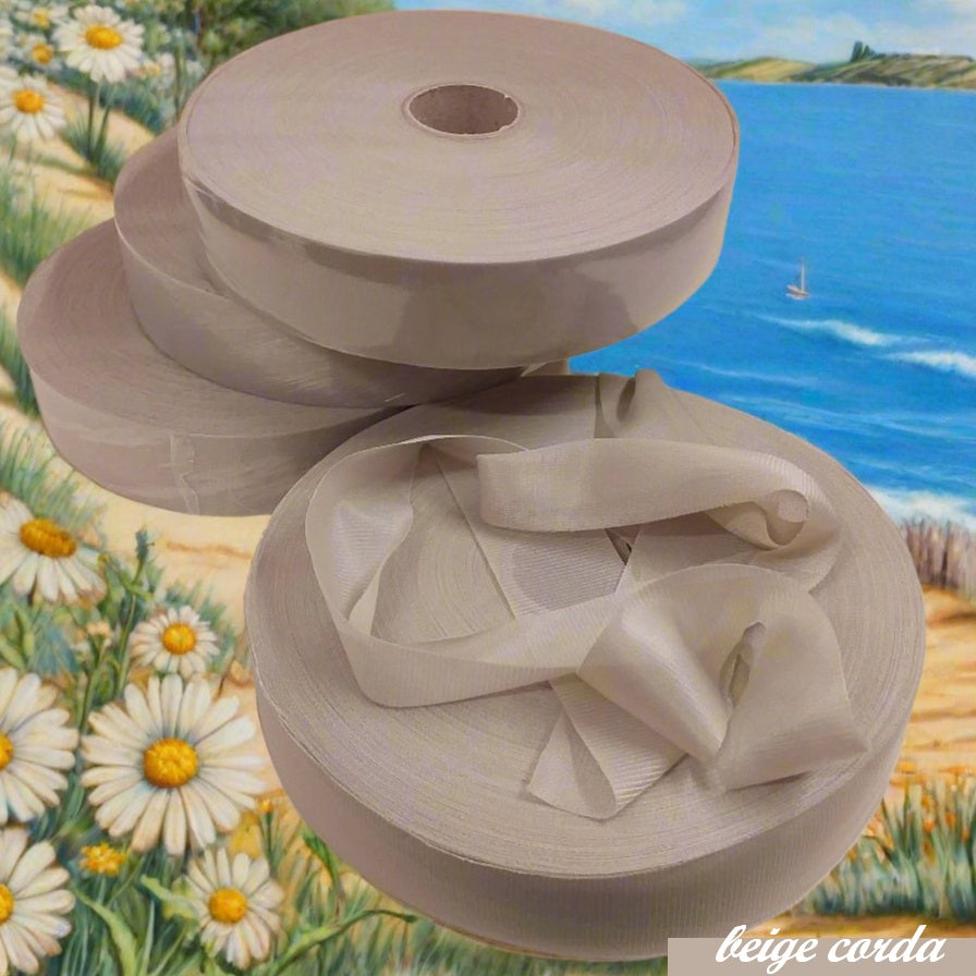 beige corda shop offerta vendita fettuccia stafil maglina jersey poliammide lycra soft-elastica colori moda pasquali 2025 alta pizza larga piatta 4 cm uso borse uncinetto clutch bags crochet amigurumi cestini pasquali