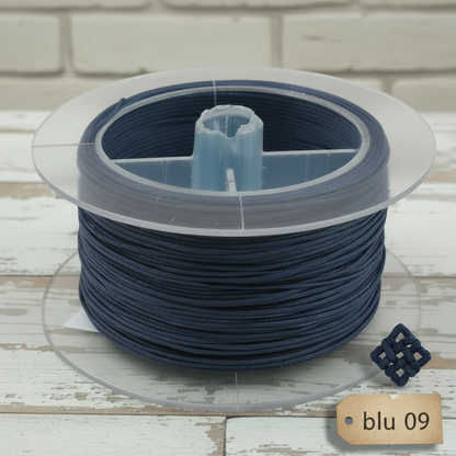 Stafil blu 09 cordoncino cerato di cotone cordino 1 mm uso bigiotteria collane gioielleria bijoux gioielli uncinetto borse, idea rivestire perla legno