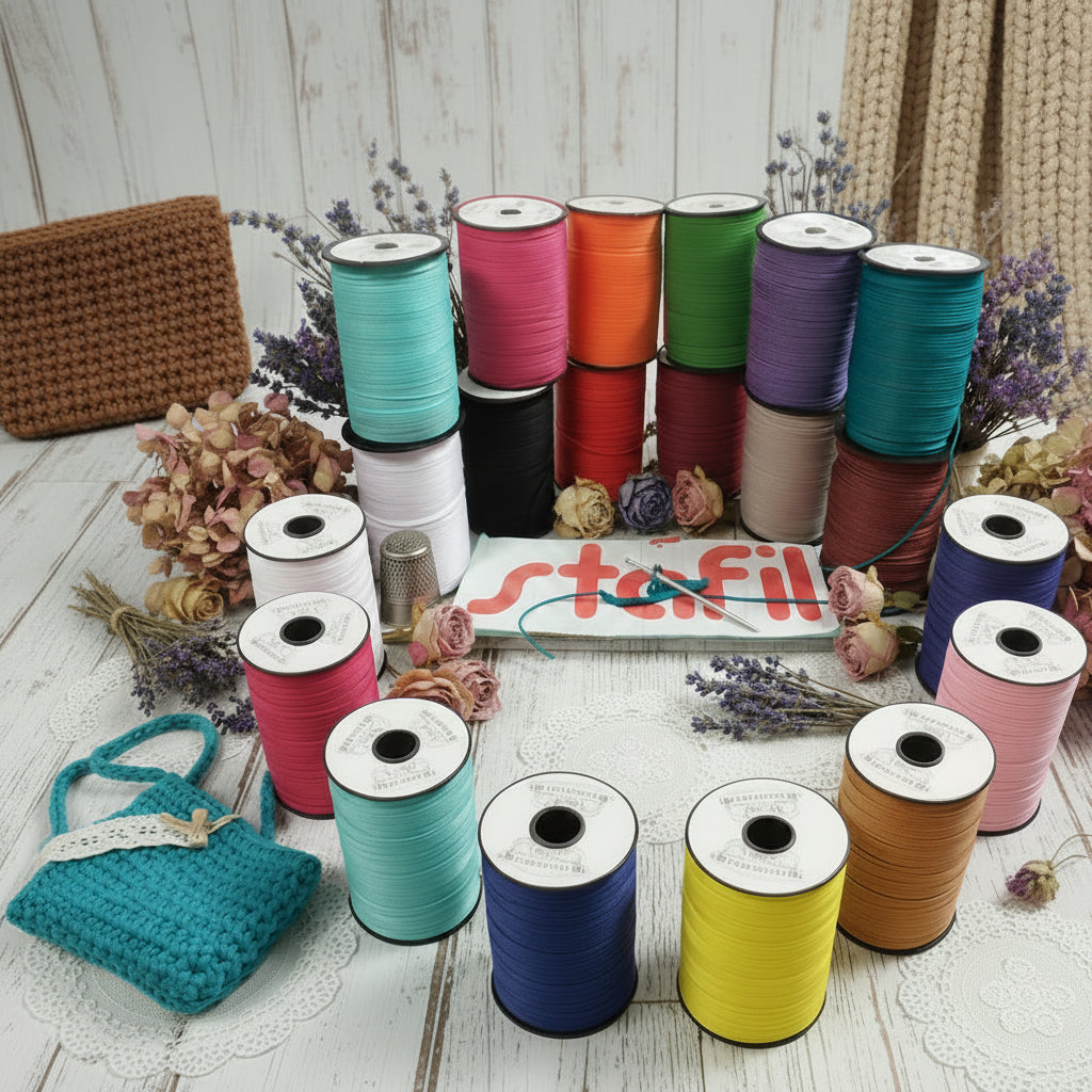 16 colori 400 g 200 m spessore 3 mm Stafil Thai cordino per borse uncinetto portamonete borsellini portacellulare zainetti sacche di corda tripolino cordoncino estivo sintetico novità moda mare abbigliamento