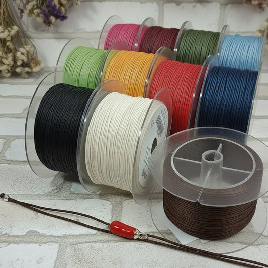 shop fili di cordino cerato cotone 1 mm cordoncino per creare collane ciondoli bracciali charms pendenti cucitura borse uncinetto rotoli colori vari assortiti