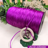 ciclamino fucsia coda di topo cordino borse uncinetto satinato sintetico cordoncino 2 mm corda di raso pochette clutch bags borsettine cerimonia idee fai da te braccialetti bigiotteria intrecci scoubidou