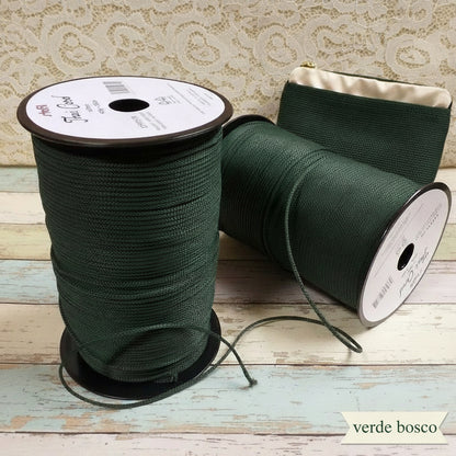 tripolino verde bosco colori cordino thai cordoncino borse uncinetto ferri maglia stafil uso pochette clutch bags cerimonia sera corda cappelli bijoux