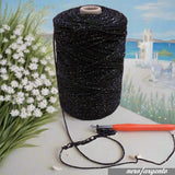 nero/argento tripolino thai cordino lurex brillantinato lamè per bijoux borse uncinetto progetti amigurumi crochet cordoncino addobbi Natale bags luccicanti dorate clutch pochette sera cerimonia pasquali matrimonio