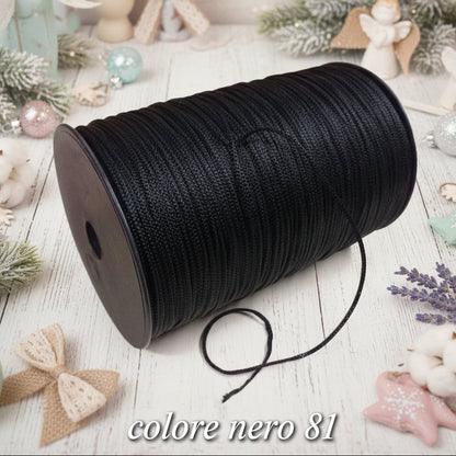 colore nero 81 MAS rocca 500 grammi thai sintetico cordino borse uncinetto tripolino cordoncino colori autunnali per progetti crochet bags amigurumi pochette borsette da sera natale capodanno eleganti