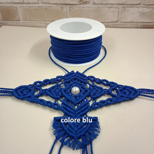 colore blu cordino cordoncino passamaneria copripunto e macramè cucito creativo corda bomboniera finitura bambole di stoffa tappezzeria