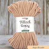 beige biscotto stafil green 250 g 50 metri filled ropy filato uncinetto corda intrecciata cotone riciclato cordoncino macramè crochet rope uso borse cestino