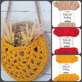 cestino da parete composizione fiori secchi uncinetto corda intrecciata Stafil Filled ropy cotone riciclato beige rosso senape cordoncino macramè crochet