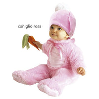 coniglio rosa abito carnevale costume vestito bimbo bimba 1 anno 12-18 mesi tema animali arca di noè