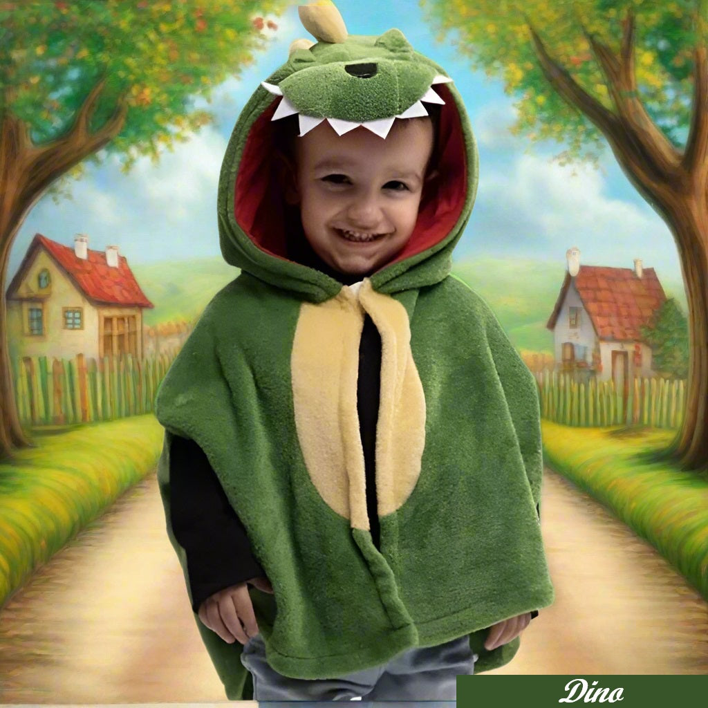 dinosauro draghetto Dino animali arca di Noè mantella peluche abito vestito costume di carnevale bebè bimbo bimba 2-3 anni