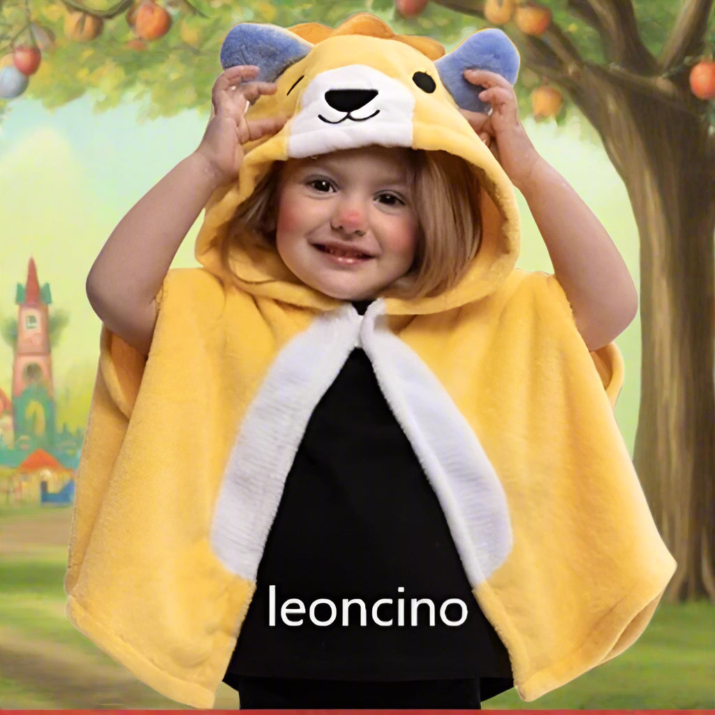 leoncino  animali arca di Noè mantella peluche abito vestito costume di carnevale bebè bimbo bimba 2-3 anni