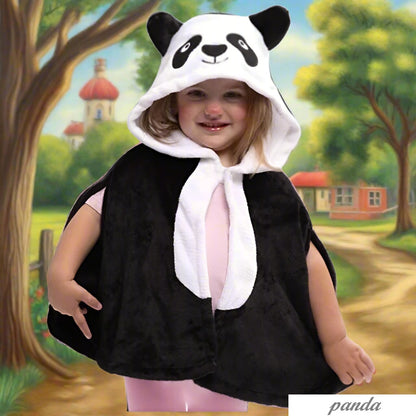 panda animali arca di Noè mantella peluche abito vestito costume di carnevale bebè bimbo bimba 2-3 anni