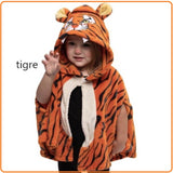 tigre  animali arca di Noè mantella peluche abito vestito costume di carnevale bebè bimbo bimba 2-3 anni
