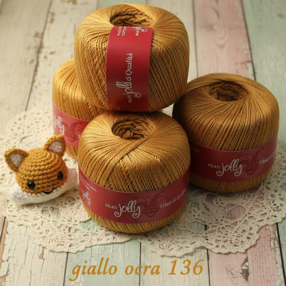 giallo cora 136 made italy titolo 8 filato cucirini tre stelle jolly cotone per uncinetto offerta gomitoli filo uso crochet corredino cuffie scialle poncho costume lavori a maglia con ferri da calza