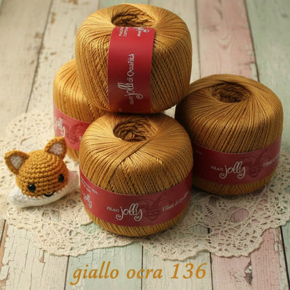 giallo cora 136 made italy titolo 8 filato cucirini tre stelle jolly cotone per uncinetto offerta gomitoli filo uso crochet corredino cuffie scialle poncho costume lavori a maglia con ferri da calza