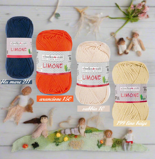 colori blu mare arancione sabbia lino beige stafil-schoeller limone stock filo di cotone grosso per uncinetto ferri lavori a maglia 3-4 uso sferruzzare crochet top costumi estivi scialli maglie sandali espadrillas capelli bambole di pezza moda mare abbigliamento