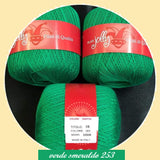 filati jolly verde smeraldo 253 made italy filo cotone per uncinetto 1.25-1.75 offerta gomitoli uso crochet corredino bambine copertine scarpine cuffie scialle poncho costume lavori a maglia con ferri da calza