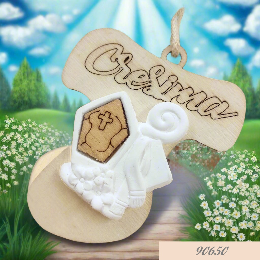 Croce Tau simboli comunione cresima bomboniere fai da te decorazioni applicazioni in legno ciondolo souvenir articoli religiosi sacri per confezionare ricordini segnaposto