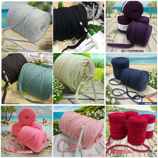 colori pastello autunnali 600 g 119911 fettuccia per uncinetto cotone elastico filati Stafil green Noodles stretch uso creare borse zainetto cestini tappeti cuscini arredamento clutch bags cerimonia pochette abbigliamento sacca mare piscina shop crochet grigio nero viola acquamarina verde chiaro blu rosa fucsia rosso