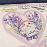 fiori lavanda cuore gnomo hello lavender PM-065 pannello idee per creare pannolenci stampato vendita sagoma forma singola
