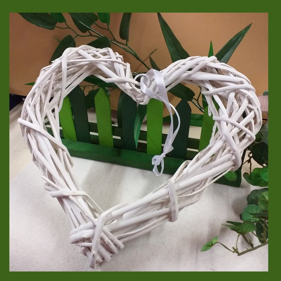 Set 3 Ghirlande Rustiche A Forma Di Cuore In Vimini, Decorative Per Matrimoni E Natale, 20x20 Cm