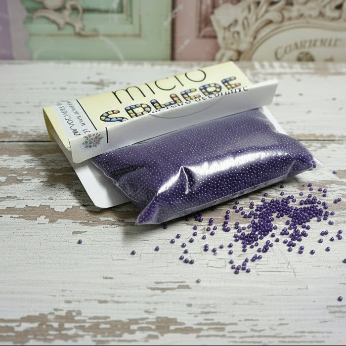 micro sfere di vetro metalliche viola decorative decoupage uso per fai da te natale palline albero decorazioni addobbi vetrinistica hobbistica